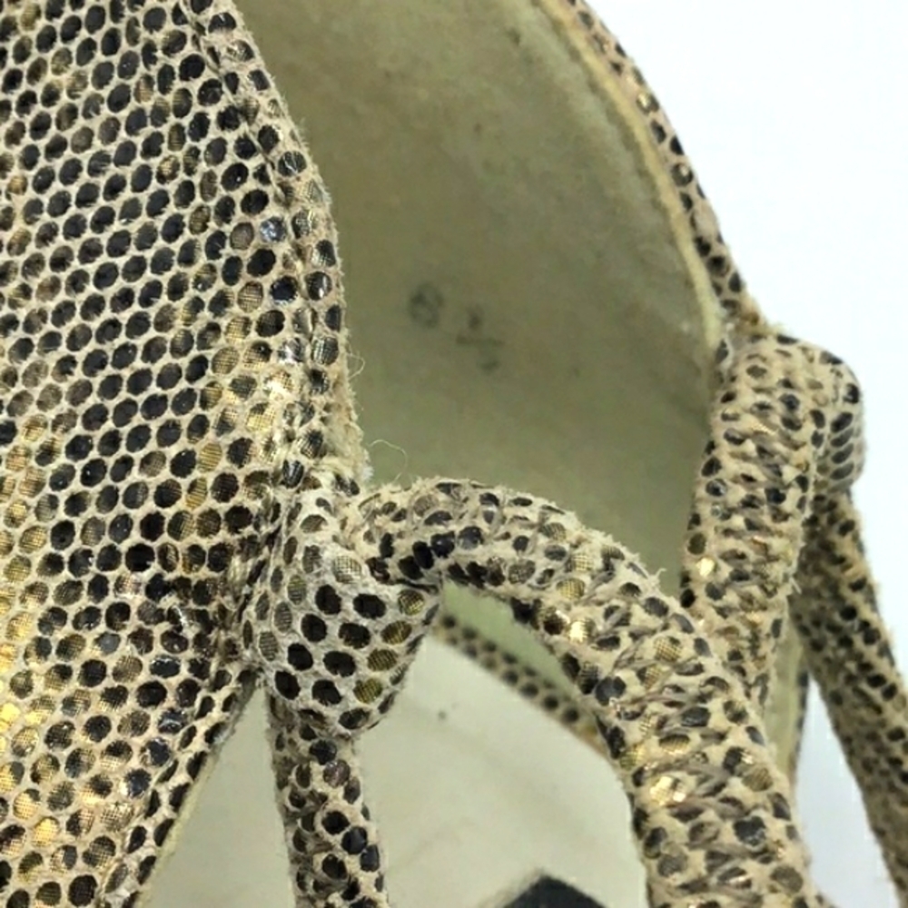 Stuart Weitzman Python Gold Leather Caged Loafers… - image 11